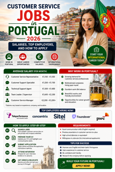 Customer Service Jobs in Portugal 2026