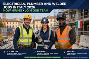 Electrician, Plumber and Welder Jobs in Italy