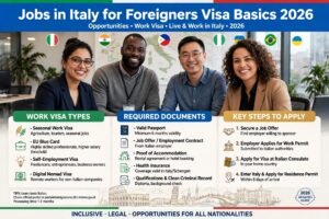 Looking for jobs in Italy for foreigners? Learn which sectors are hiring, how the Italian work visa and Decreto Flussi work, where to search, and how to apply step by step.